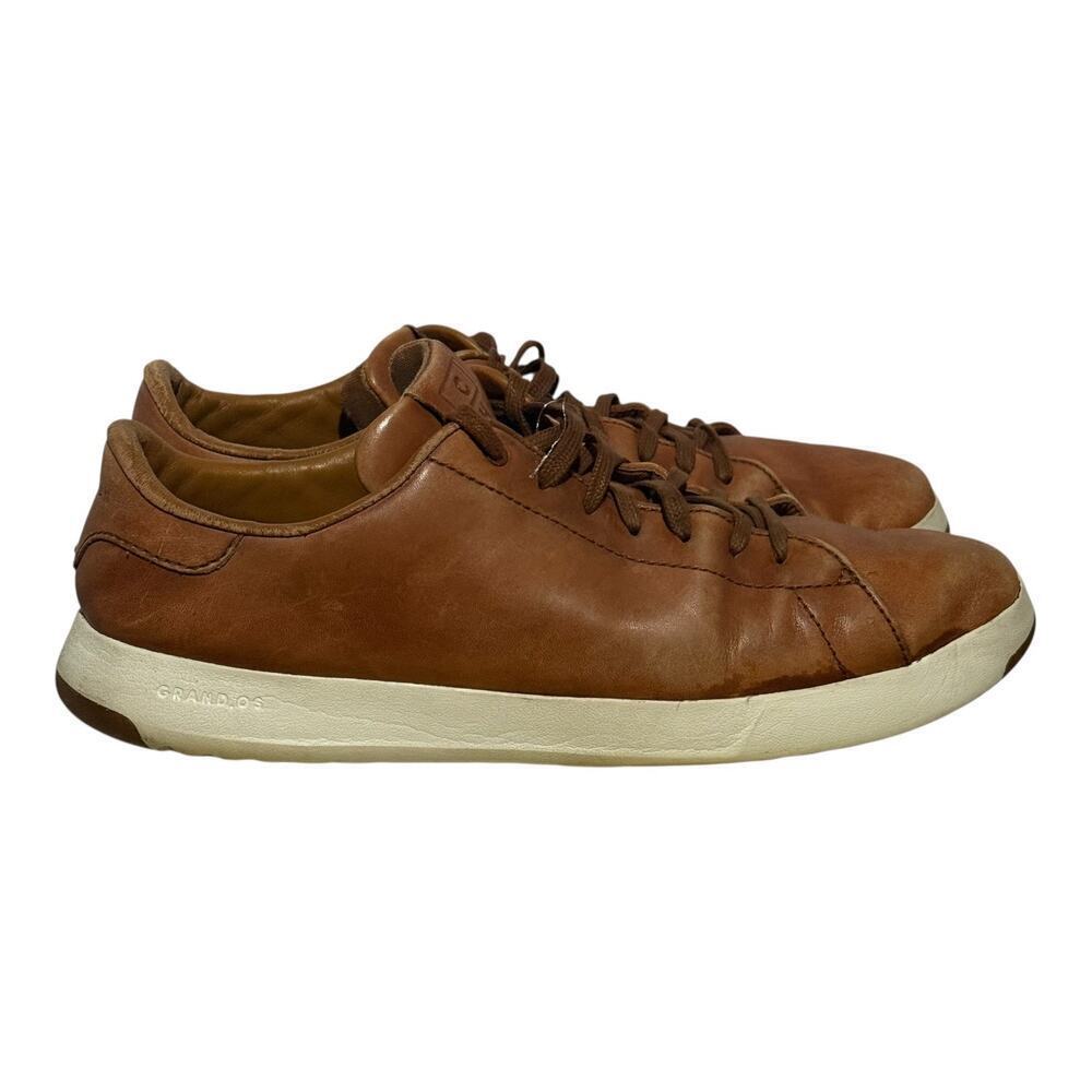 Cole Haan Grand OS Cognac Brown Leather Sneakers Men's Size 9.5 Casual Comfort